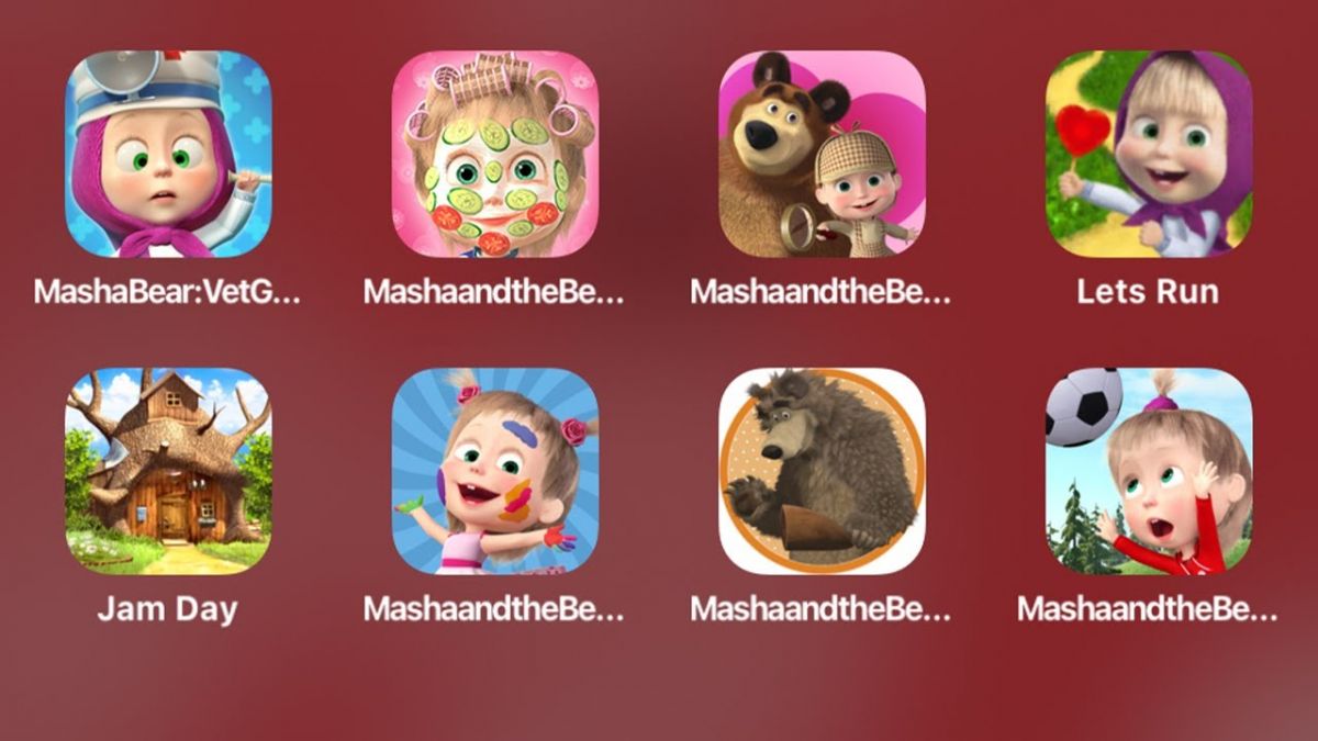 masha_bear_vet,masha_and_the_bear_make_up,spot_the_differences,lets_run,jam_day,pixel_coloring